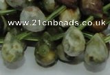 COS03 15.5 inches 10*14mm faceted teardrop ocean stone beads wholesale