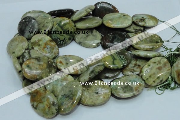 COS07 15.5 inches 25*35mm oval ocean stone beads wholesale