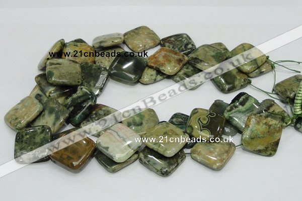 COS11 15.5 inches 25*25mm diamond ocean stone beads wholesale