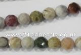 COS152 15.5 inches 8mm faceted round ocean stone beads wholesale