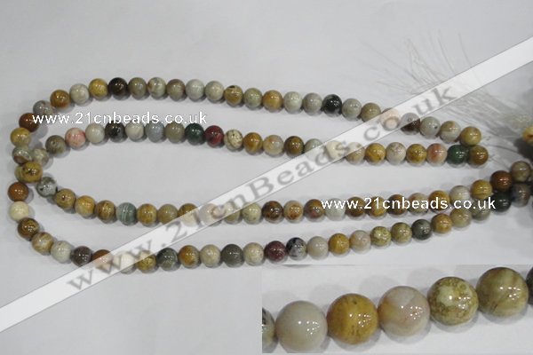 COS162 15.5 inches 8mm round ocean stone beads wholesale