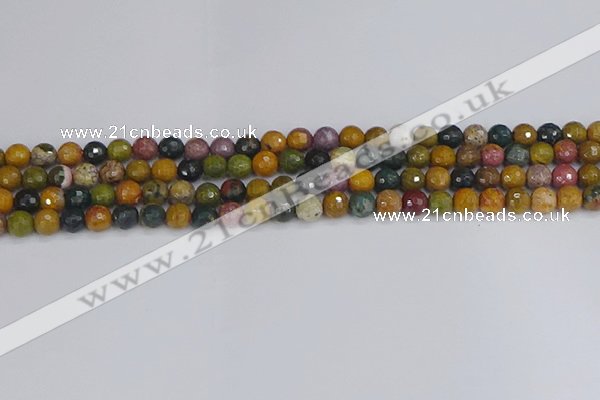 COS201 15.5 inches 6mm faceted round ocean jasper beads