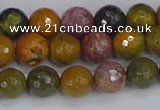 COS202 15.5 inches 8mm faceted round ocean jasper beads