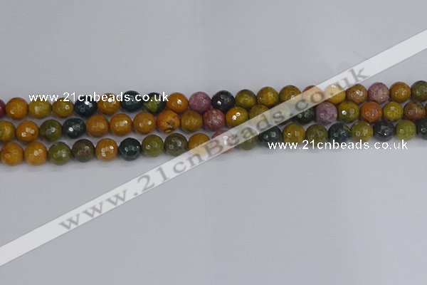 COS202 15.5 inches 8mm faceted round ocean jasper beads