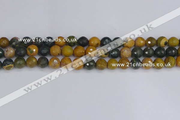 COS203 15.5 inches 10mm faceted round ocean jasper beads