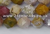 COS212 15.5 inches 10mm faceted nuggets ocean jasper beads