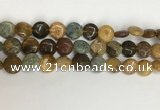 COS243 15.5 inches 10mm flat round ocean stone beads wholesale