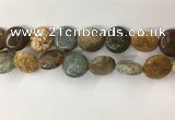 COS247 15.5 inches 18mm flat round ocean stone beads wholesale