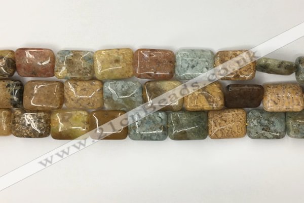 COS253 15.5 inches 13*18mm rectangle ocean stone beads wholesale