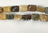 COS254 15.5 inches 15*20mm rectangle ocean stone beads wholesale