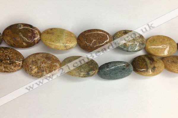 COS263 15.5 inches 22*30mm oval ocean stone beads wholesale