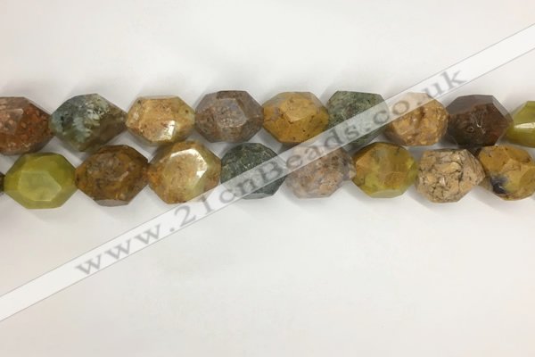 COS270 13*18mm - 15*20mm faceted nuggets ocean stone beads