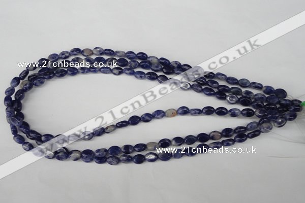 COV01 15.5 inches 6*8mm oval blue spot gemstone beads wholesale