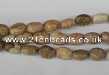 COV04 15.5 inches 6*8mm oval picture jasper beads wholesale