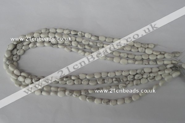 COV05 15.5 inches 6*8mm oval white howlite beads wholesale