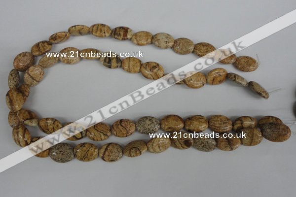 COV105 15.5 inches 12*16mm oval picture jasper beads wholesale