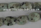 COV107 15.5 inches 12*16mm oval sesame jasper beads wholesale