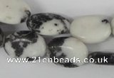 COV138 15.5 inches 13*18mm oval black & white jasper beads wholesale