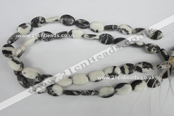 COV138 15.5 inches 13*18mm oval black & white jasper beads wholesale