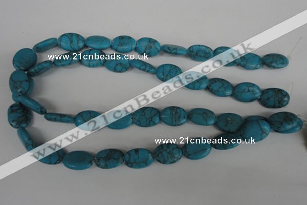 COV140 15.5 inches 12*17mm oval synthetic turquoise beads wholesale