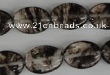 COV145 15.5 inches 13*18mm oval watermelon black beads wholesale