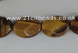 COV180 15.5 inches 13*18mm faceted oval yellow tiger eye beads wholesale