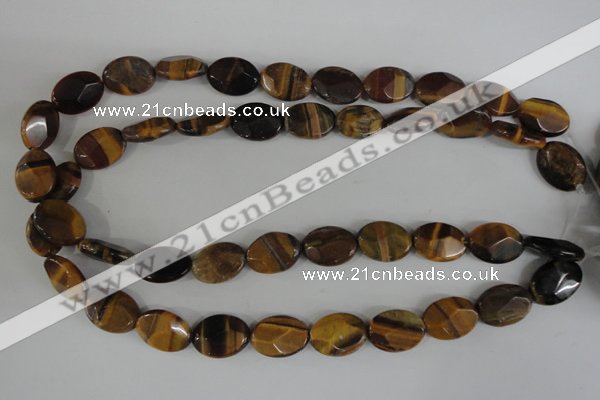 COV180 15.5 inches 13*18mm faceted oval yellow tiger eye beads wholesale