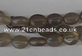 COV27 15.5 inches 8*10mm oval grey agate gemstone beads wholesale