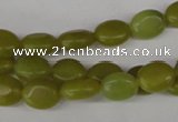 COV28 15.5 inches 8*10mm oval Korean jade gemstone beads wholesale