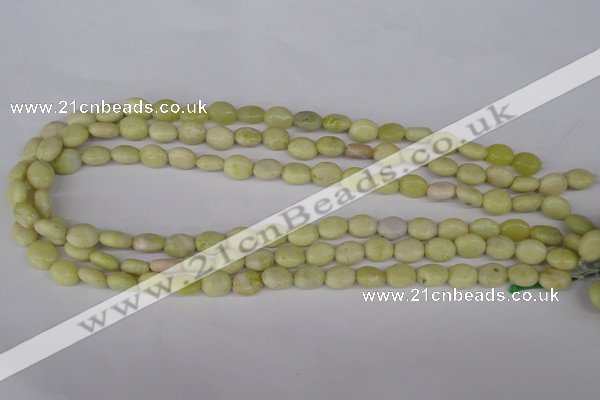 COV29 15.5 inches 8*10mm oval lemon jade gemstone beads wholesale