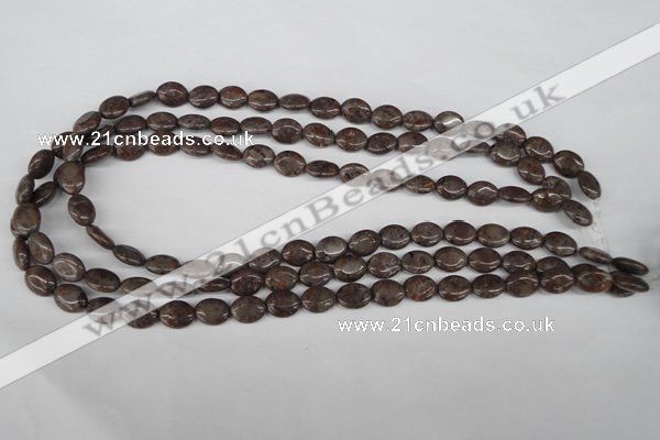 COV32 15.5 inches 8*10mm oval Chinese snowflake obsidian beads wholesale