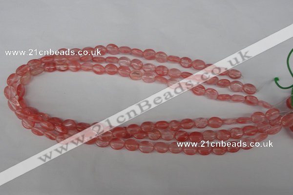 COV44 15.5 inches 8*10mm oval cherry quartz beads wholesale