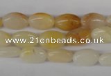 COV55 15.5 inches 8*12mm oval yellow jade gemstone beads wholesale