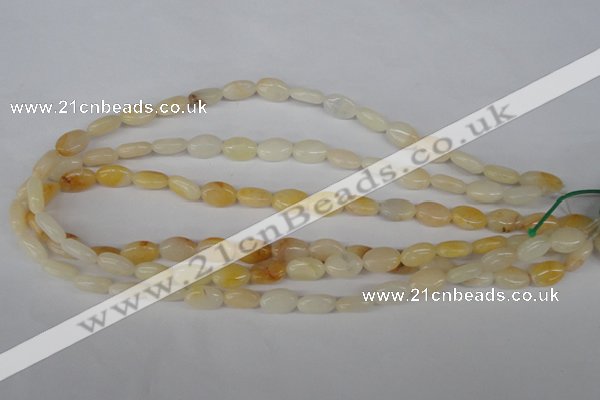 COV55 15.5 inches 8*12mm oval yellow jade gemstone beads wholesale