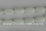 COV58 15.5 inches 8*12mm oval white porcelain beads wholesale