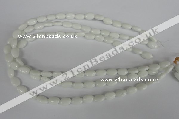 COV58 15.5 inches 8*12mm oval white porcelain beads wholesale