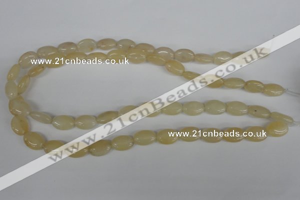 COV68 15.5 inches 10*14mm oval yellow jade beads wholesale