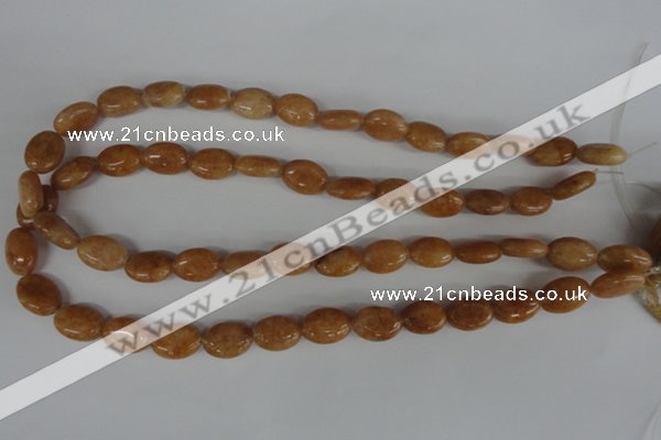 COV69 15.5 inches 10*14mm oval yellow jade beads wholesale