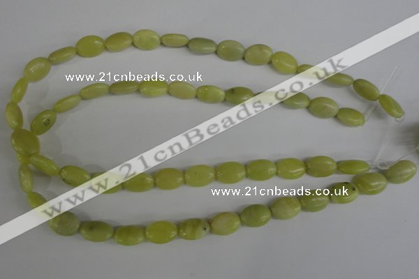 COV70 15.5 inches 10*14mm oval lemon jade beads wholesale