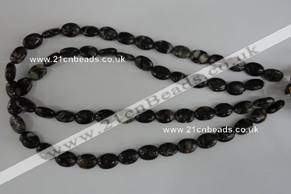 COV71 15.5 inches 10*14mm oval plum blossom jade beads wholesale