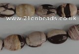 COV75 15.5 inches 10*14mm oval zebra jasper beads wholesale