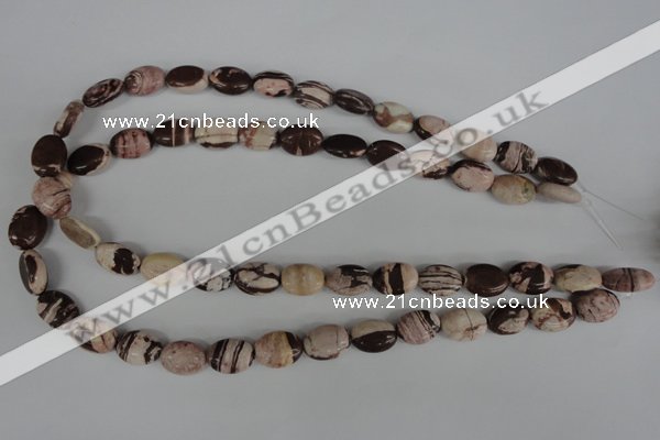 COV75 15.5 inches 10*14mm oval zebra jasper beads wholesale