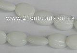 COV82 15.5 inches 10*14mm oval white porcelain beads wholesale