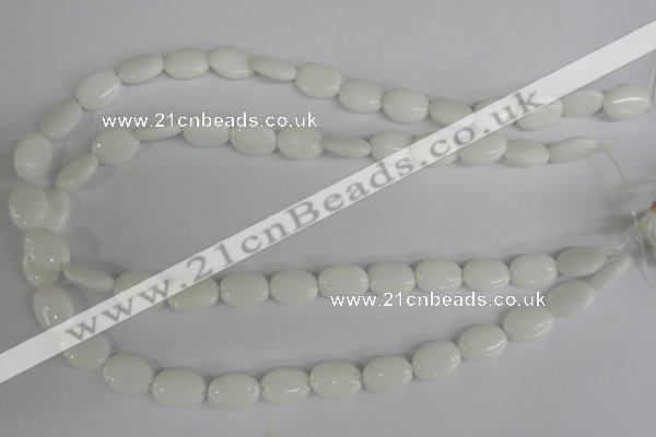 COV82 15.5 inches 10*14mm oval white porcelain beads wholesale