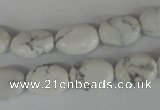 COV86 15.5 inches 10*14mm oval white howlite turquoise beads wholesale