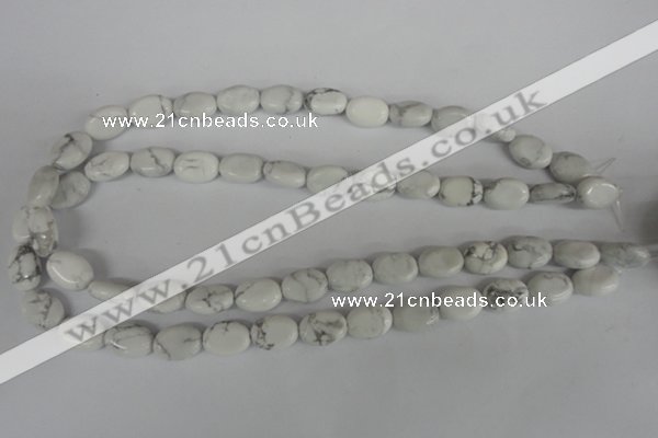 COV86 15.5 inches 10*14mm oval white howlite turquoise beads wholesale