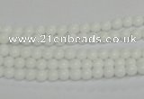 CPB01 15.5 inches 4mm round white porcelain beads wholesale