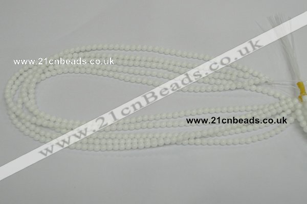 CPB01 15.5 inches 4mm round white porcelain beads wholesale