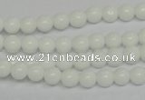 CPB02 15.5 inches 6mm round white porcelain beads wholesale