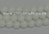 CPB03 15.5 inches 8mm round white porcelain beads wholesale